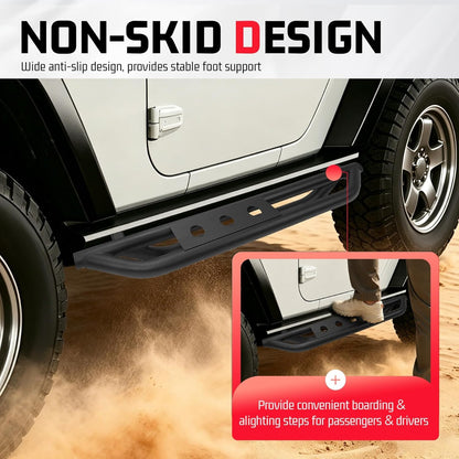 ALMULOO 54" Running Board Step Armor Compatible with 07-18 Jeep Wrangler JK