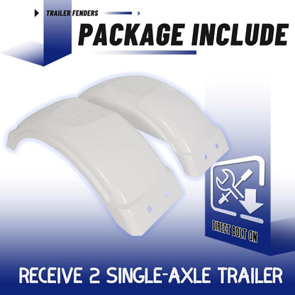 8 Inches-12 Inches Set of Two Single-Axle Trailer Fenders Wheels Tire Top Step Skirt Boat LYAP-272