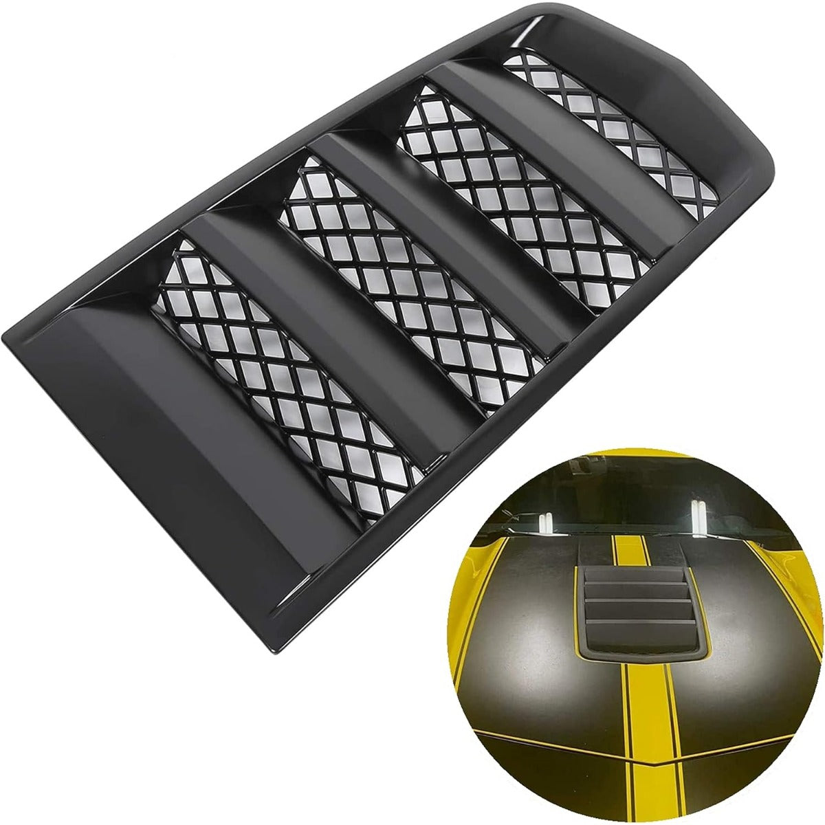 Front Hood Scoop Vents Grille Compatible with 2014-2015 Chevy Chevrolet Camaro Replacement for 22828242