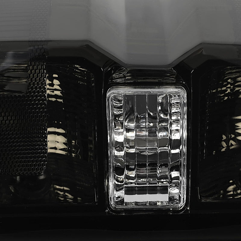 HECASA Tail Lights Compatible with 2014-2018 Chevy Chevrolet Silverado 1500/2500/3500 HD GMC Sierra 3500 HD Dually Model Replacement for GM2800261 Brake Lamps w/o Bulbs Smoke Lens Chrome Housing Pair LYPL-148S-2