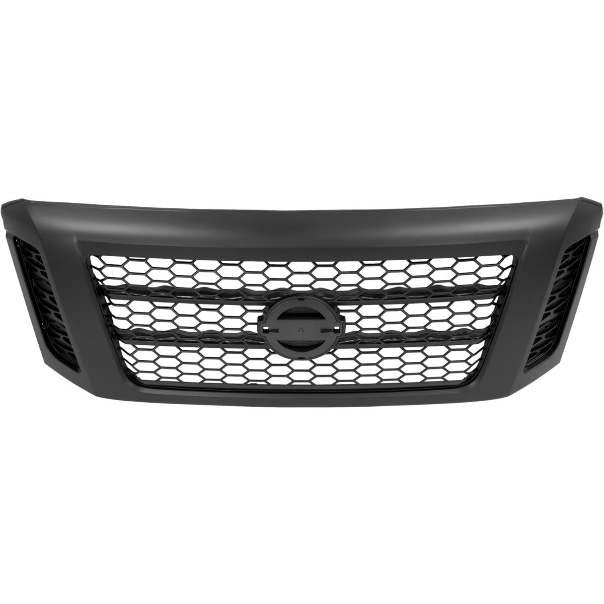 ALMULOO Front Bumper Grille Grill Compatible with 2017-2019 Nissan Titan XD Matte Black Painted