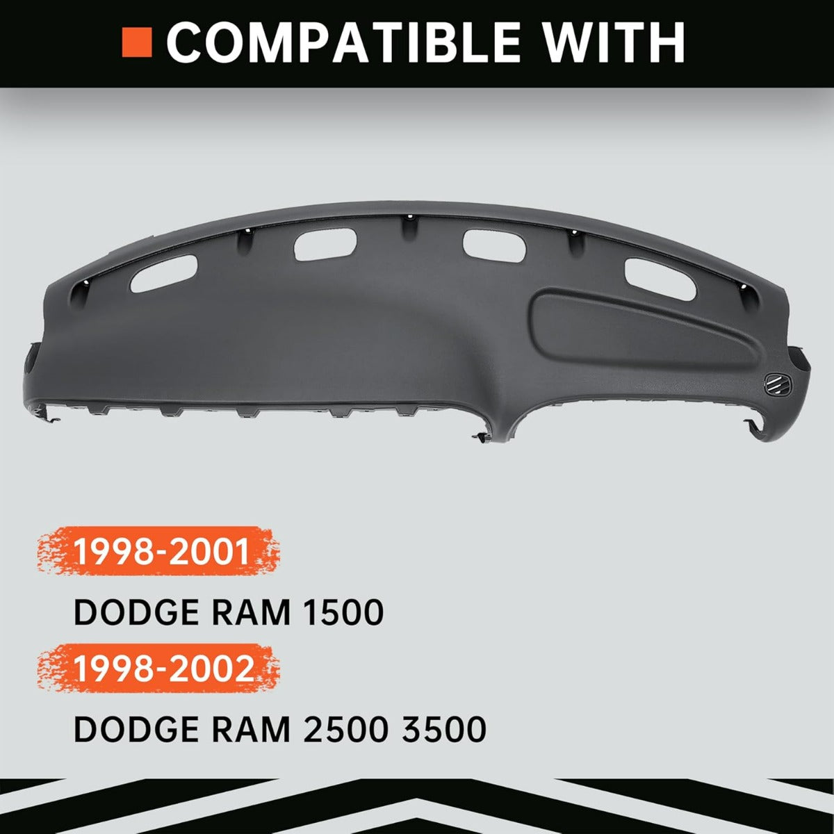 Dashboard Replacement Compatible with 1998-2002 Dodge Ram 1500 2500 3500 Dash Panel Dash Pad Replacement - Dark Gray LYAP-036-1