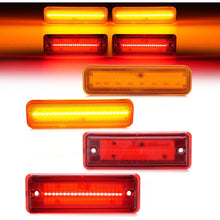 HECASA LED Side Marker Lights Compatible with 1978-1987 Chevrolet Chevy El Camino Malibu GMC Caballero Front Rear Bumper Signal Lamps Replacement for 913417 929986 (4Pcs Amber & Red Lens and Light)