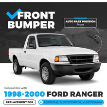 ALMULOO Front Bumper(3Pcs) Compatible with 1998-2000 Ford Ranger W/O Molding Holes Replace For FO1002347, XL5Z17757APTM, YL5Z17757AAA Steel Powder Coated