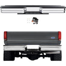 KUAFU Rear Bumper Compatible with 1967-1991 Chevy Chevrolet GMC C/K Fleetside,1972-1993 Dodge Fleetside Ram charger 1967-1998 Ford Bronco F250 F350HD Super Duty F-Series Styleside Silvery