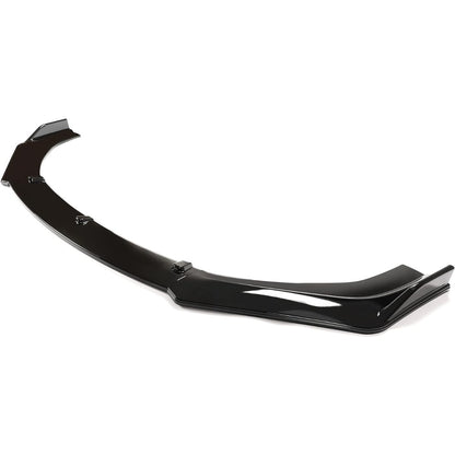 Kojem 3Pcs Front Bumper Lip Compatible with 2016-2021 Honda Civic 10th 4DR Sedan Under Chin Spoiler Plastic (Gloss Black)