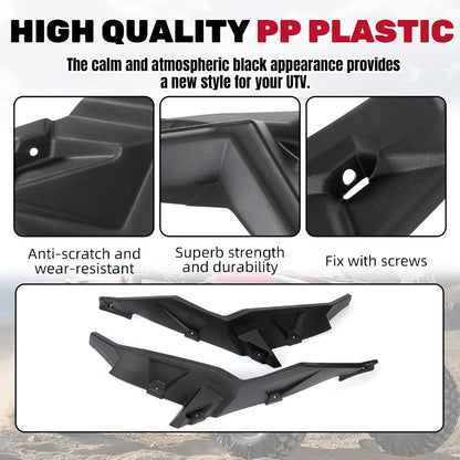 HECASA Fender Flare Compatible with 2014+ Polaris RZR XP/XP 4 Turbo/Turbo S Mud Guards Full Set Front & Rear Black
