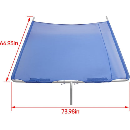 Boat Sun Shade Compatible with Boats 25 FT and Under Stern Boat Center Console Sun Shade Aluminium+Cloth -Blue