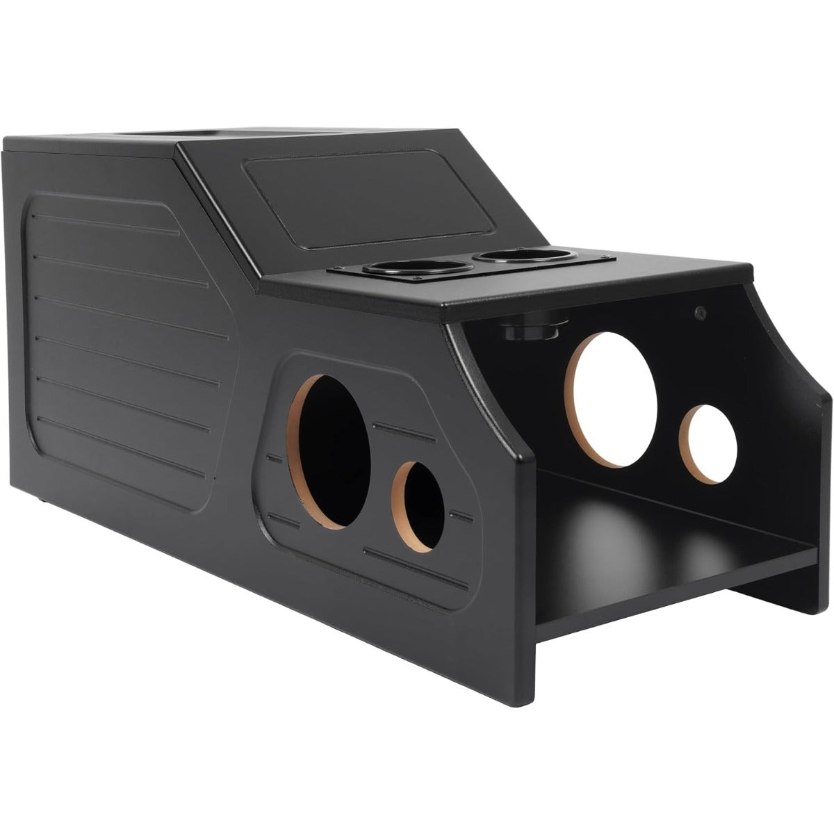 Center Console Subwoofer Box Compatible with 07-13 Chevy/GMC Crew | Crew /Single And Quad Cab MDF+Plastic(ABS) PVC Black Finish Black
