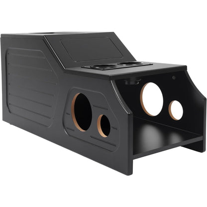Center Console Subwoofer Box Compatible with 07-13 Chevy/GMC Crew | Crew /Single And Quad Cab MDF+Plastic(ABS) PVC Black Finish Black
