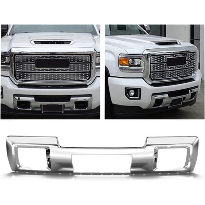 ECOTRIC Front Bumper Skid Plate Panel Lower Cover Compatible with 2015-2019 GMC Sierra 2500/3500 HD 4 Door Replace for GM1053103 23178964 23178780 Silvery