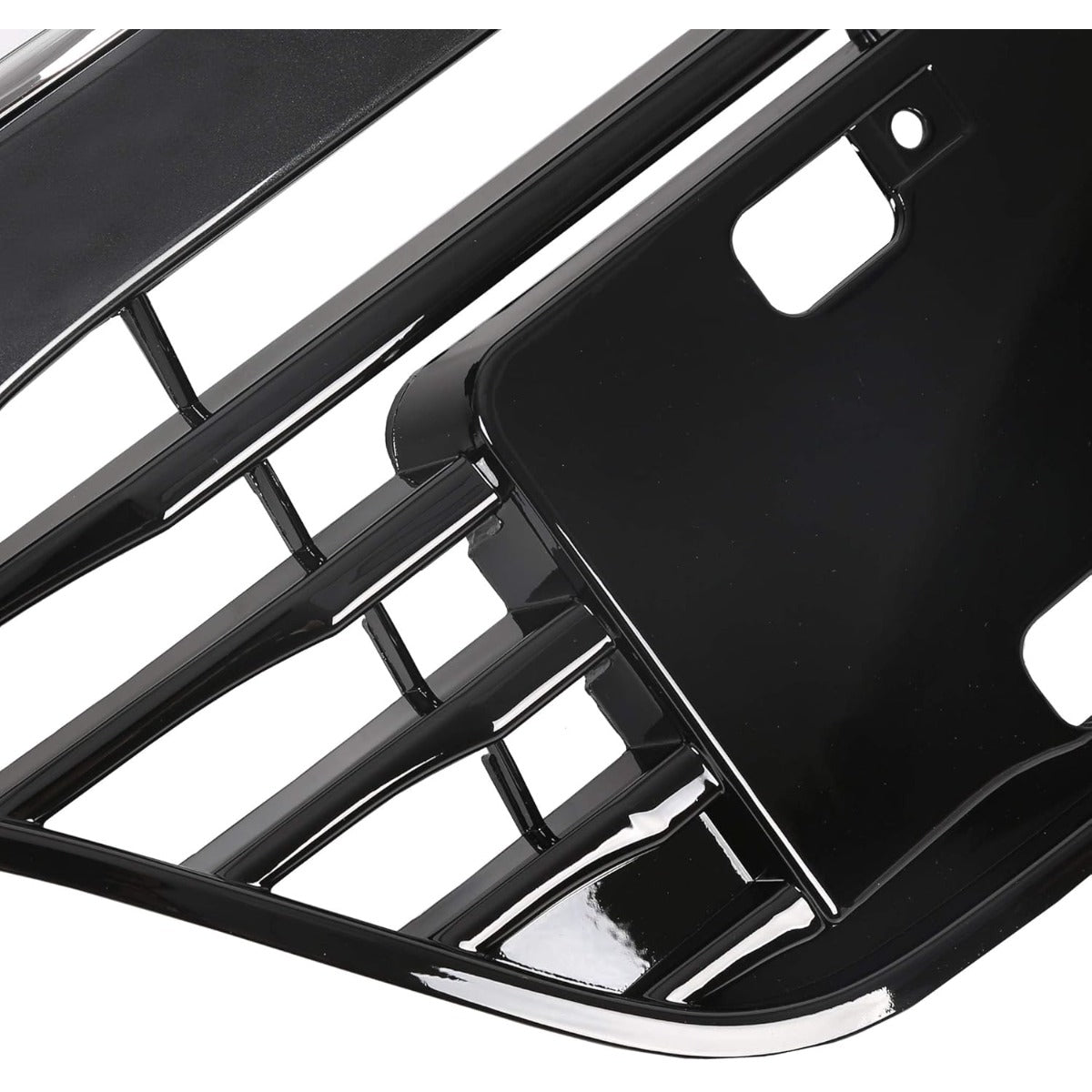 Front Upper Bumper Grille Compatible With 2016 2017 2018 Honda HRV HR-V Grill Assembly Chrome Glossy Black Replacement for 71121-T7W-A00