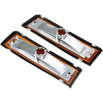 KUAFU Front Fender Side Marker Light Compatible with 1981-1991 Chevy/GMC C/K Series/Suburban/Blazer/Jimmy Replace for GM2551107 GM2550115 915558 915557 18120166 18120066 Bumper Side Lamp Amber Lens