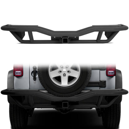 Black Textured Rear Bumper Guard for 2007-2018 Jeep Wrangler JK