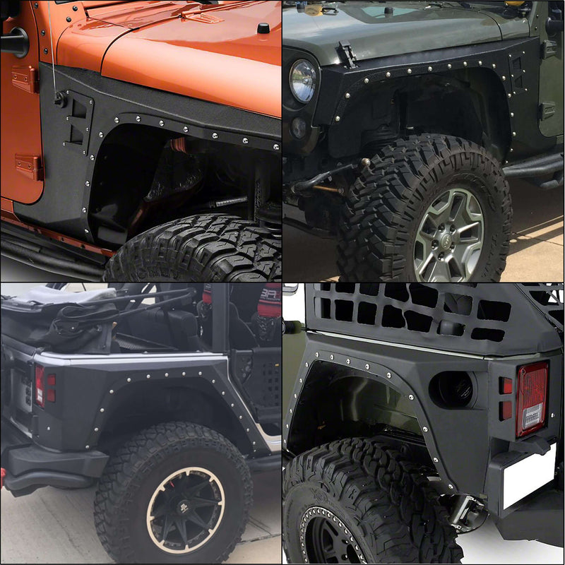 07-18 Jeep Wrangler JK Body Armor Front+Rear Fender Flare effect picture