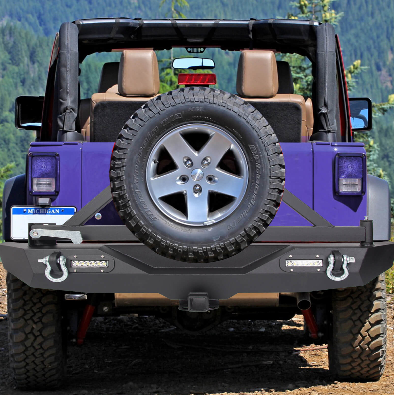 07-18 Jeep Wrangler JK Textured Black Rear Bumper