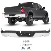 Load image into Gallery viewer, 09-2018 Dodge RAM 1500 Complete Steel Chrome Black Rear Step Bumper
