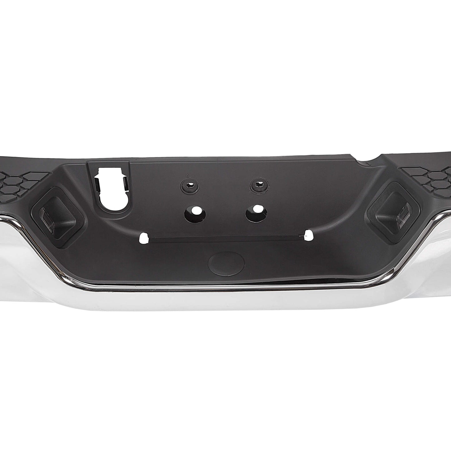 09-2018 Dodge RAM 1500 Complete Steel Chrome Black Rear Step Bumper detail