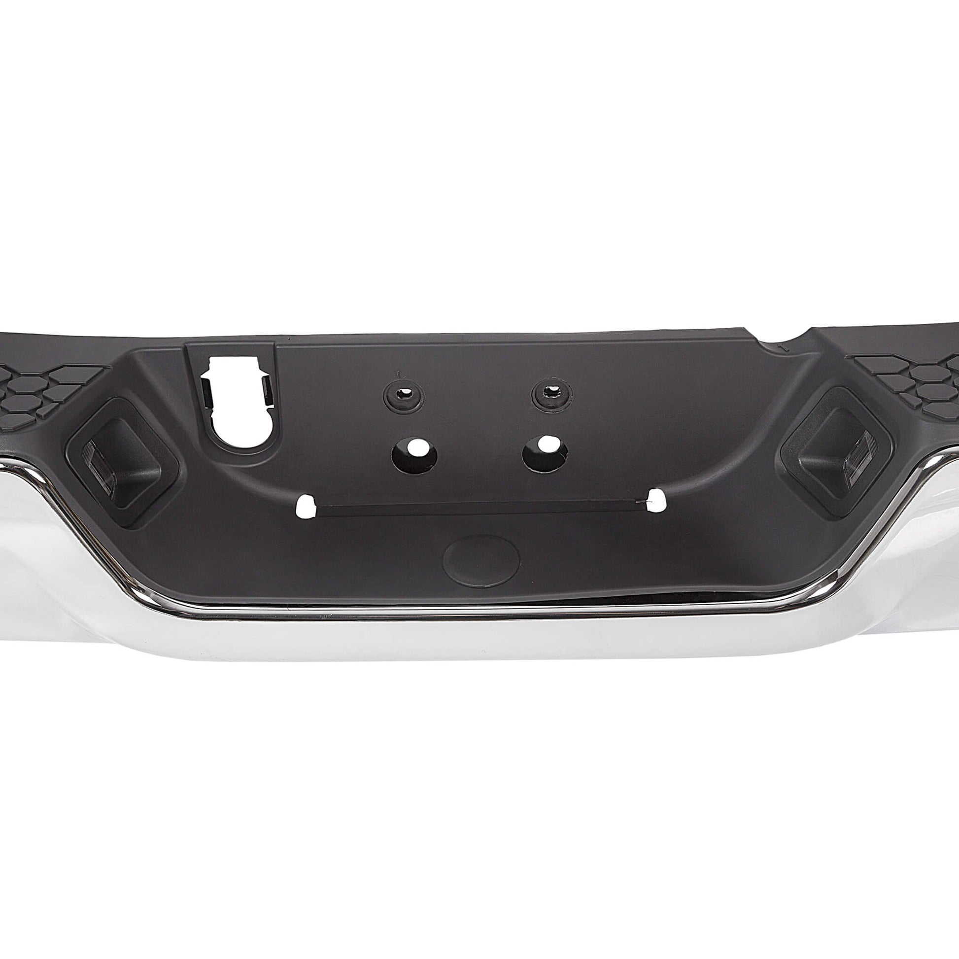 09-2018 Dodge RAM 1500 Complete Steel Chrome Black Rear Step Bumper detail