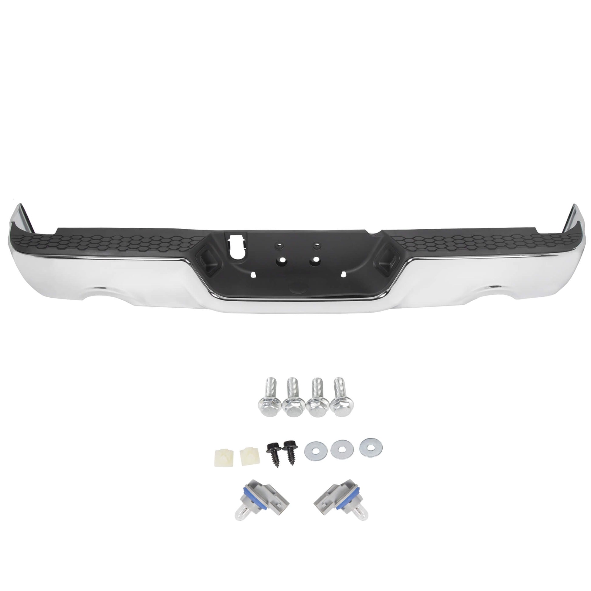 09-2018 Dodge RAM 1500 Complete Steel Chrome Black Rear Step Bumper family photo