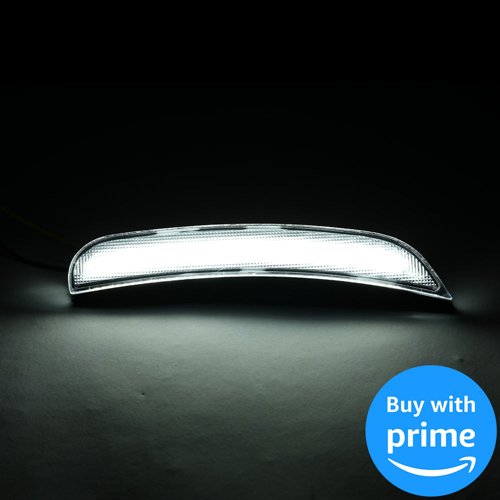 Side Marker Light Compatible with 2015-2022 Dodge Charger Side Marker Lamps Reflectors Front Rear LED Clear Lens White Lights Replacement for 68214404AA 68214405AA 68214127AA 68214126AA 4Pcs