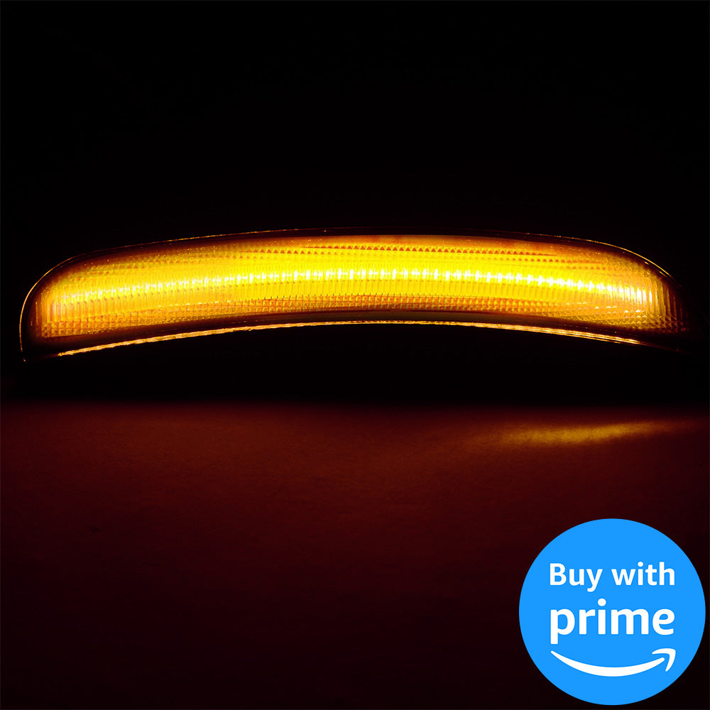 Side Marker Light Compatible with 2015-2022 Dodge Charger Side Marker Lamps Reflectors Front LED Yellow Smoke Lens Replacement for 68214404AA 68214405AA 2Pcs