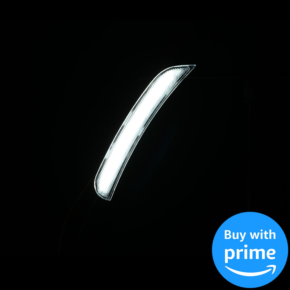 Side Marker Light Compatible with 2015-2022 Dodge Charger Side Marker Lamps Reflectors Front Rear LED Clear Lens White Lights Replacement for 68214404AA 68214405AA 68214127AA 68214126AA 4Pcs