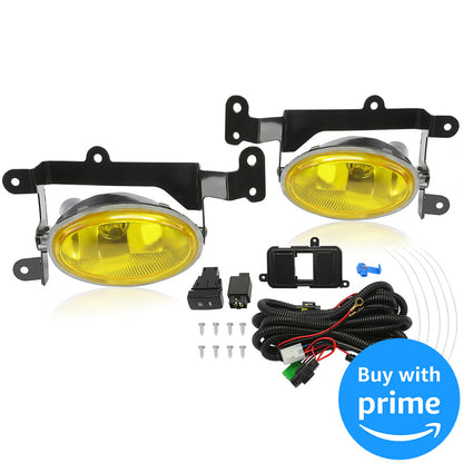 Front Bumper Driving Fog Lights Compatible with 2006-2008 Honda Civic 2Dr Coupe Lamps with Switch Pair (Yellow Lens ) Replace for HO2890114 08V31-SVA-111