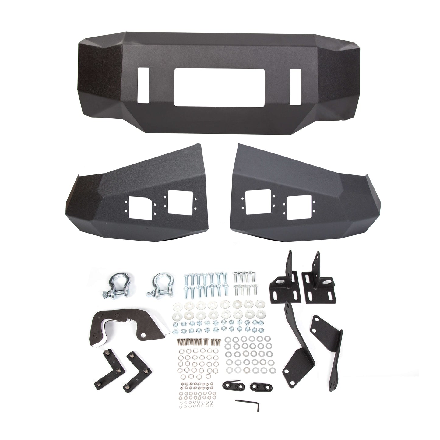 Offroad Front Bumper for 2007-2013 Toyota Tundra,Steel Winch Black Powder