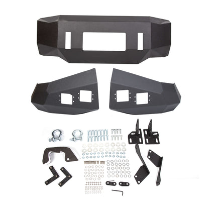 Offroad Front Bumper for 2007-2013 Toyota Tundra,Steel Winch Black Powder