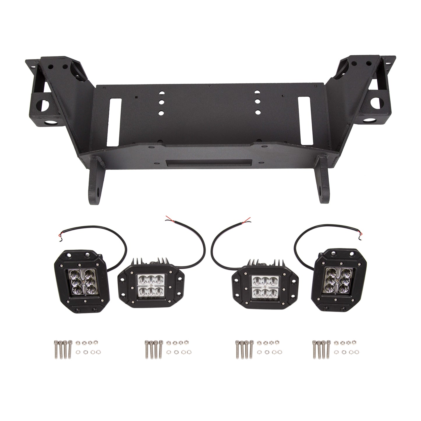 Offroad Front Bumper for 2007-2013 Toyota Tundra,Steel Winch Black Powder