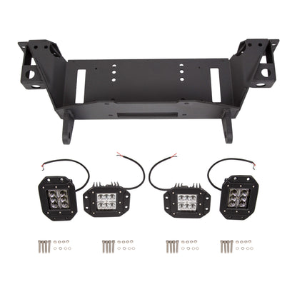 Offroad Front Bumper for 2007-2013 Toyota Tundra,Steel Winch Black Powder
