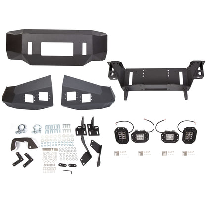 Offroad Front Bumper for 2007-2013 Toyota Tundra,Steel Winch Black Powder