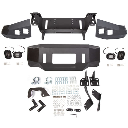 Offroad Front Bumper for 2007-2013 Toyota Tundra,Steel Winch Black Powder
