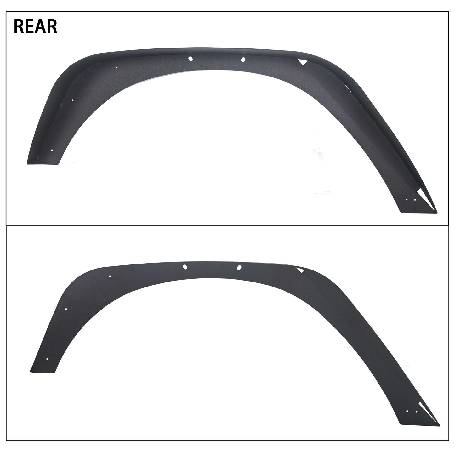 2007-2018 Jeep Wrangler JK 4PCS Textured Steel Flat Fender Flares rear
