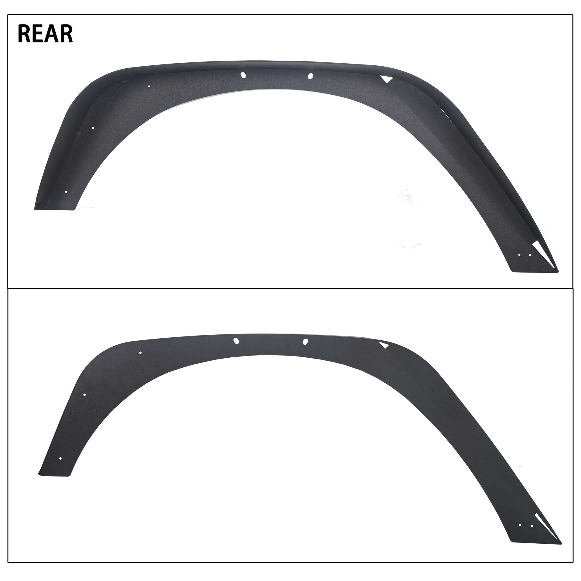 2007-2018 Jeep Wrangler JK 4PCS Textured Steel Flat Fender Flares rear
