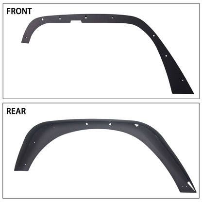 2007-2018 Jeep Wrangler JK 4PCS Textured Steel Flat Fender Flares