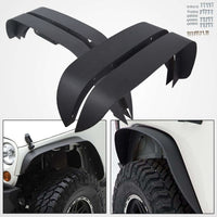 Load image into Gallery viewer, 2007-2018 Jeep Wrangler JK 4PCS Textured Steel Flat Fender Flares effect picture
