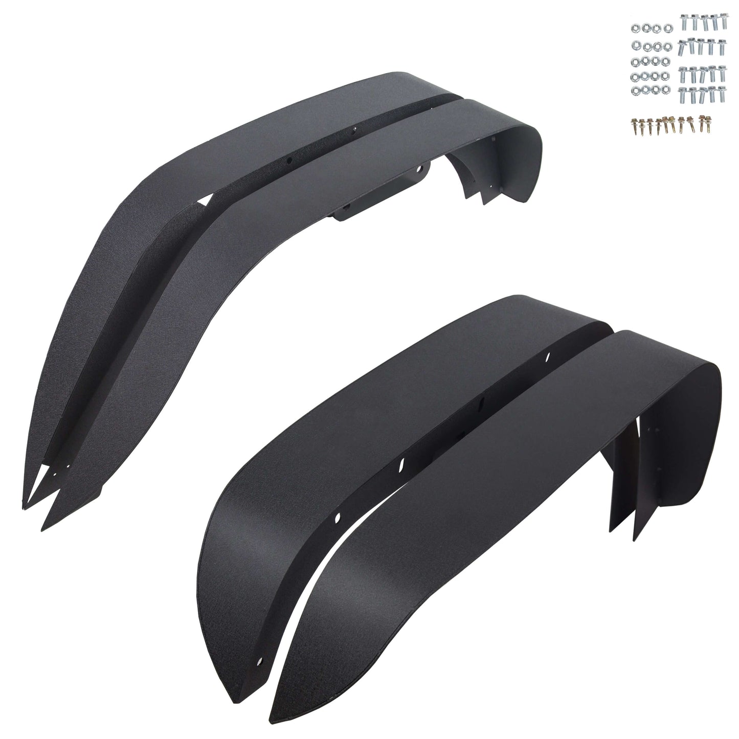 2007-2018 Jeep Wrangler JK 4PCS Textured Steel Flat Fender Flares family photo