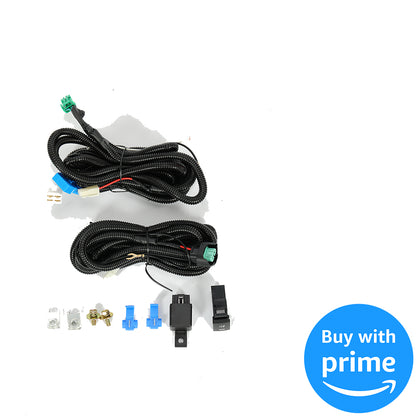 Fog Lights Lamps Compatible with 2011-2013 Honda Odyssey Replacement Assembly Fog Lamps with Bulbs & Wiring Harness & Switch Kit Chrome Housing Clear Lens