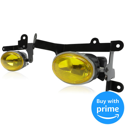 Front Bumper Driving Fog Lights Compatible with 2006-2008 Honda Civic 2Dr Coupe Lamps with Switch Pair (Yellow Lens ) Replace for HO2890114 08V31-SVA-111