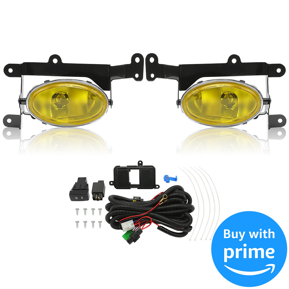 Front Bumper Driving Fog Lights Compatible with 2006-2008 Honda Civic 2Dr Coupe Lamps with Switch Pair (Yellow Lens ) Replace for HO2890114 08V31-SVA-111