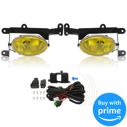 Front Bumper Driving Fog Lights Compatible with 2006-2008 Honda Civic 2Dr Coupe Lamps with Switch Pair (Yellow Lens ) Replace for HO2890114 08V31-SVA-111