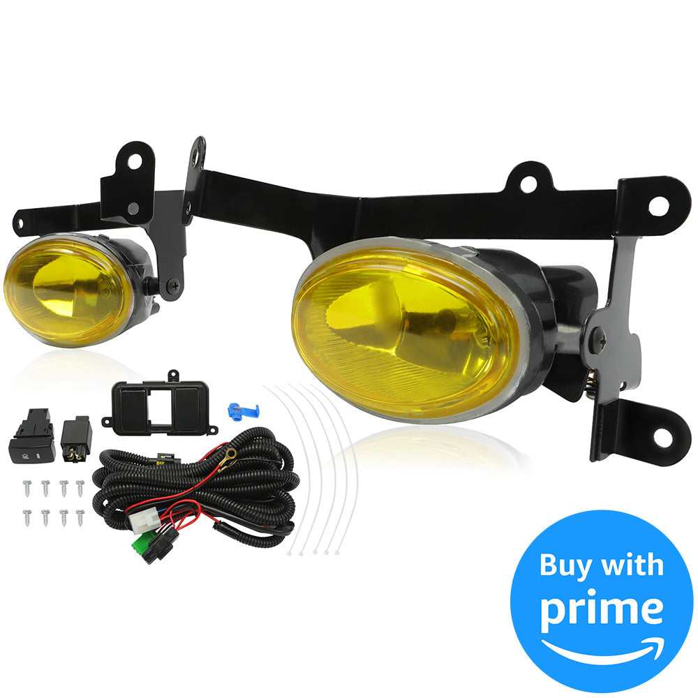 Front Bumper Driving Fog Lights Compatible with 2006-2008 Honda Civic 2Dr Coupe Lamps with Switch Pair (Yellow Lens ) Replace for HO2890114 08V31-SVA-111