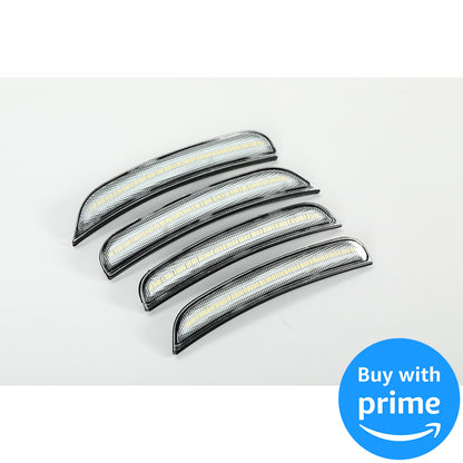 Side Marker Light Compatible with 2015-2022 Dodge Charger Side Marker Lamps Reflectors Front Rear LED Clear Lens White Lights Replacement for 68214404AA 68214405AA 68214127AA 68214126AA 4Pcs