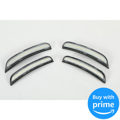 Side Marker Light Compatible with 2015-2022 Dodge Charger Side Marker Lamps Reflectors Front Rear LED Clear Lens White Lights Replacement for 68214404AA 68214405AA 68214127AA 68214126AA 4Pcs