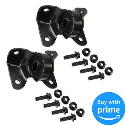Black Front Torsion Bar Support Mounting Kit Cross Member Mounting Bushing Compatible with Chevy Silverado GMC Sierra 1500 1500HD 2500 Pickup Truck 4WD Pair Set 2