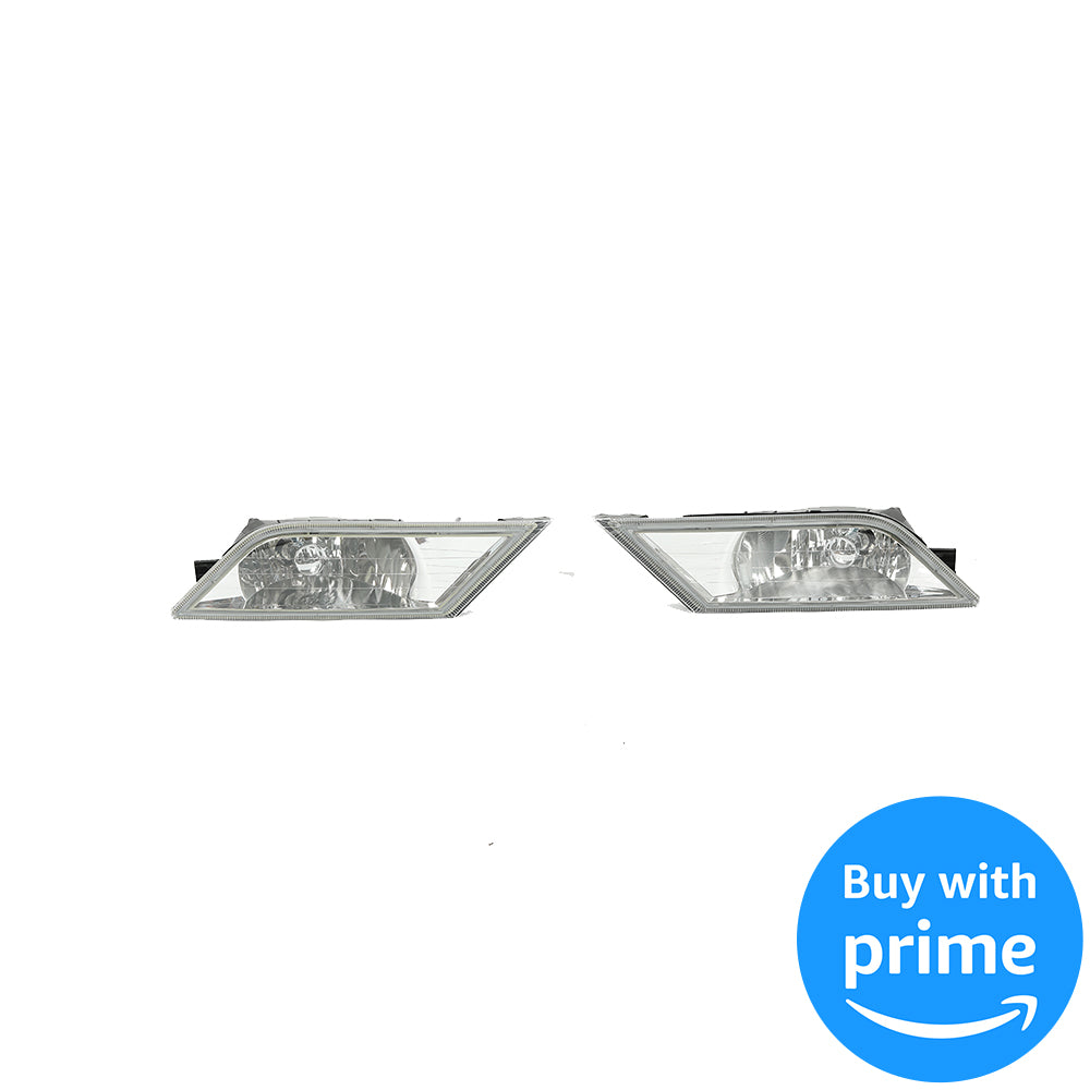 Fog Lights Lamps Compatible with 2011-2013 Honda Odyssey Replacement Assembly Fog Lamps with Bulbs & Wiring Harness & Switch Kit Chrome Housing Clear Lens