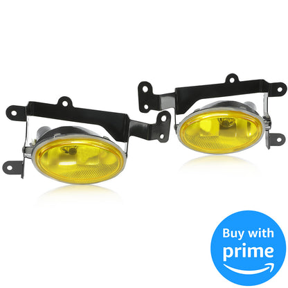 Front Bumper Driving Fog Lights Compatible with 2006-2008 Honda Civic 2Dr Coupe Lamps with Switch Pair (Yellow Lens ) Replace for HO2890114 08V31-SVA-111