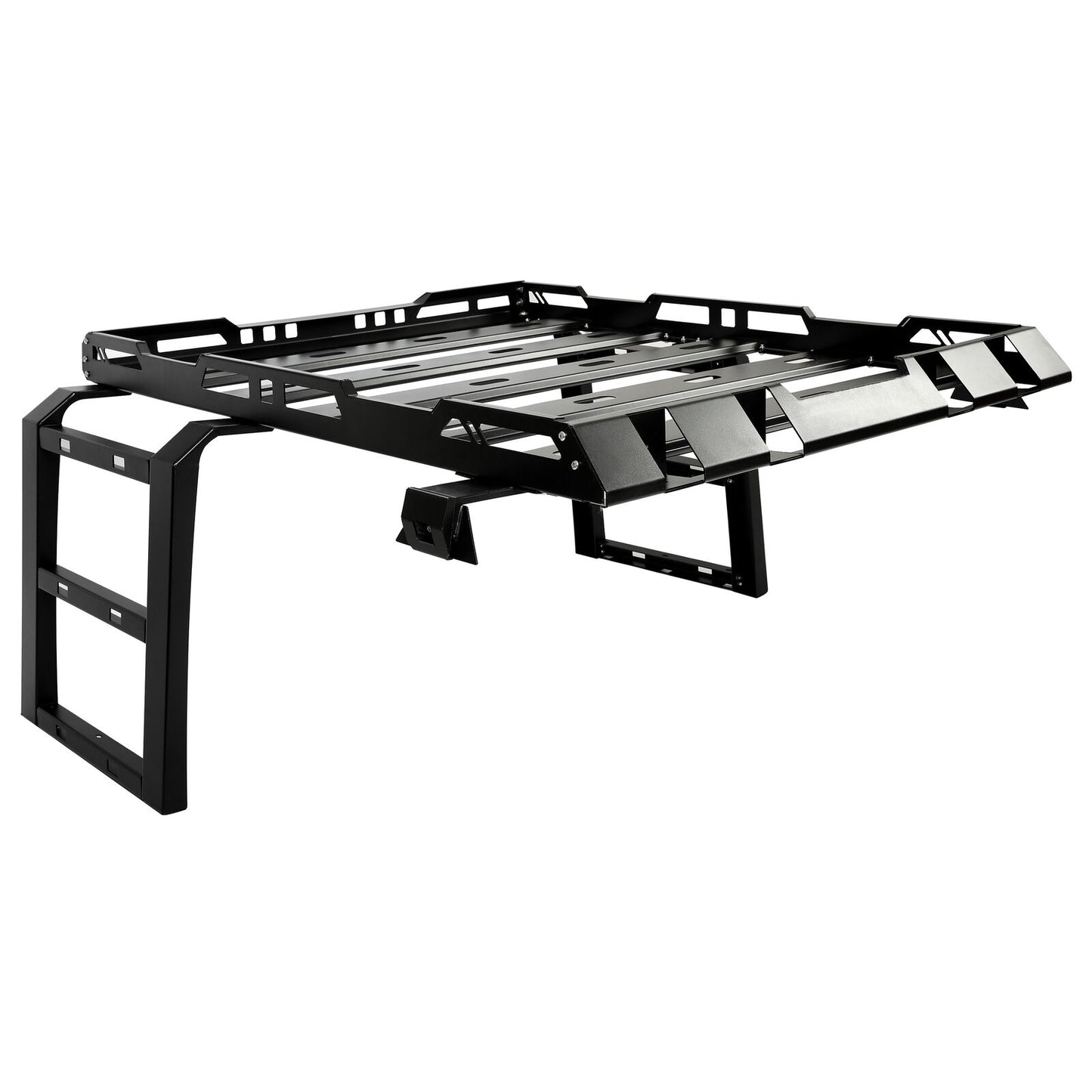 Roof Rack with Side Ladders and Black Luggage Carrier for 2007-2018 Jeep Wrangler JK